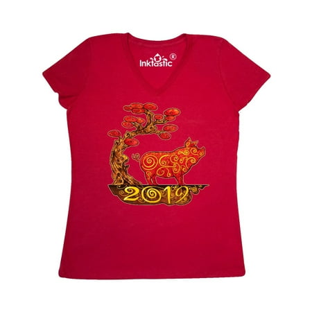 2019 Year of the Pig Women's V-Neck T-Shirt