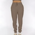 thumbnail image 6 of DailyTrove Women's Long Sleeve Square Neck Tracksuit - Solid Color, Slim Fit, Spring & Outdoor Activity Wear,Khaki, 6 of 6