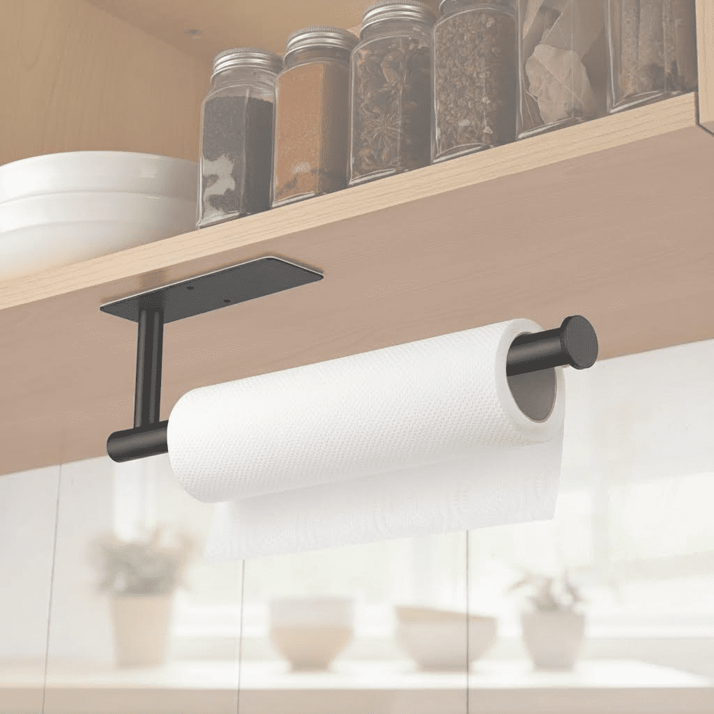 Under Cabinet Paper Towel Holder with Strong Adhesive, No Drilling Required, Rust-Resistant Stainless Steel for Kitchen, RV, and Home Use