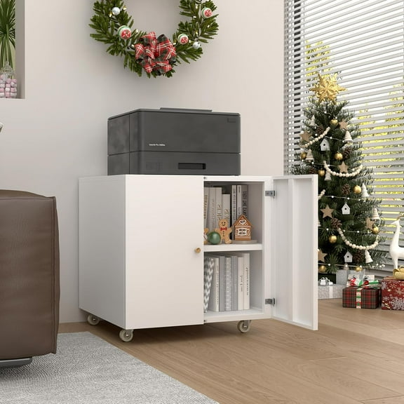 Marcree Rolling Durable Modern Printer Stand with Storage