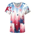 thumbnail image 4 of MELDVDIB Women Nursing Scrub Tops Independence Day Flag Print T Shirt V-Neck Working Uniform Workwear Pocket Tops, Gift, 4 of 5