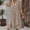 *Khaki, variant on ClodeEU Women's V Neck Short Sleeve Linen Blend Swing Dress,Casual Loose Tunic Midi Dress Sky Blue,Women's Plus L