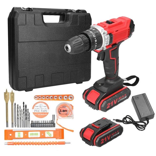 Amdohai Tournevis Électrique Ménager 3-en-1 21V à Impact Multifonctionnel, Perceuse Plate Mini, 2 Vitesses, Modes de Rotation Commutables, Réglage, 25+1 Vitesses de Couple, Réglable