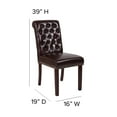 thumbnail image 5 of Flash Furniture HERCULES Series Parsons Chair, Set of 6, Brown LeatherSoft, 5 of 13