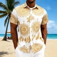 thumbnail image 2 of Hesxuno Men Retro Beach Shirts Stylish Casual Button Down Shirts 3D Printed Collared Short Sleeve Tops 2026 Summer Hawaii Shirts Wedding Party Shirt White XL, 2 of 6