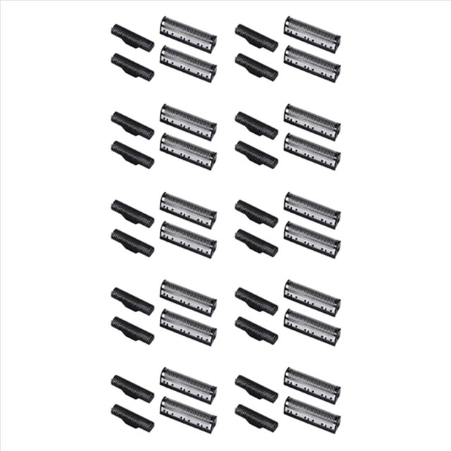 10Set Clipper Blade for Km-1102 Clipper Electric Shaver Parts Net Silver,20 x Cutter head 20 x Cutter nets,Silver