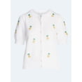 thumbnail image 6 of Free Assembly Women's and Women's Plus Beaded Cardigan Sweater with Short Puff Sleeves, Lightweight, Sizes XS-4X, 6 of 6