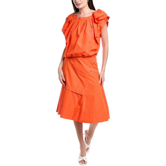 3.1 Phillip Lim womens Poplin Midi Dress, 2, Red