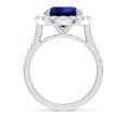thumbnail image 2 of ANGARA Lab Grown 4.75 Ct Sapphire Ring with Lab Diamond Accents for Women in 14K White Gold (Size-12x10mm) | September Birthstone, Anniversary, Jewelry Gift for Women | Lab-Grown Blue Sapphire Ring, 2 of 8