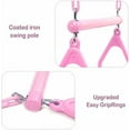 thumbnail image 4 of 18" Pink Trapeze Swing Bar Rings 48" Heavy Duty Plastic Coated Chains Swing Set Accessories, 4 of 7