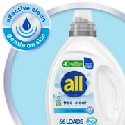 all Free Clear Liquid Laundry Detergent, 50 oz, 66 Loads