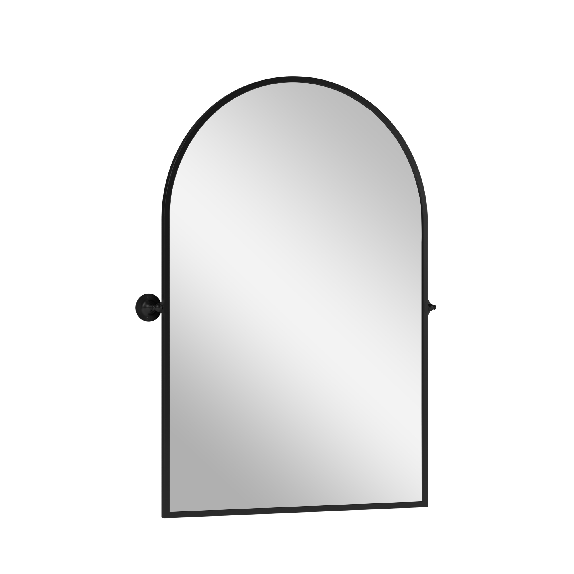 MAYEERTY 32"x24" Arched Gold Wall Mounted Black Vanity Mirror