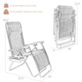 thumbnail image 7 of Topcobe 2 Pieces Folding Recliner Zero Gravity Lounge Chair, Outdoor Patio Furniture, Beige, 7 of 7