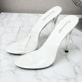 thumbnail image 6 of Mostsola Women's Stiletto High Heels Sexy Clear Heels Slip on Sandals Peep Toe Summer Dressy Shoes, 6 of 8