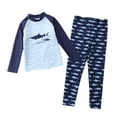 thumbnail image 1 of Kids Baby Boys Two Piece Bathing Suits Long Sleeve Rash Guard Sets Sun Protection Swimwear, 1 of 3