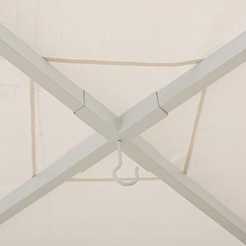 Sunjoy 10x10 ft. Modern Steel Pergola with Flat Top Canopy, White