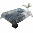 thumbnail image 2 of Blue Grey Table Cloth Waterproof Tablecloths, Abstract Art Oil Painting Modern Geometric Tablecloth Dining Table Cover for Kitchen Party Tabletop Outdoor, Rectangle Tablecloth 60x102 Inch, 2 of 9