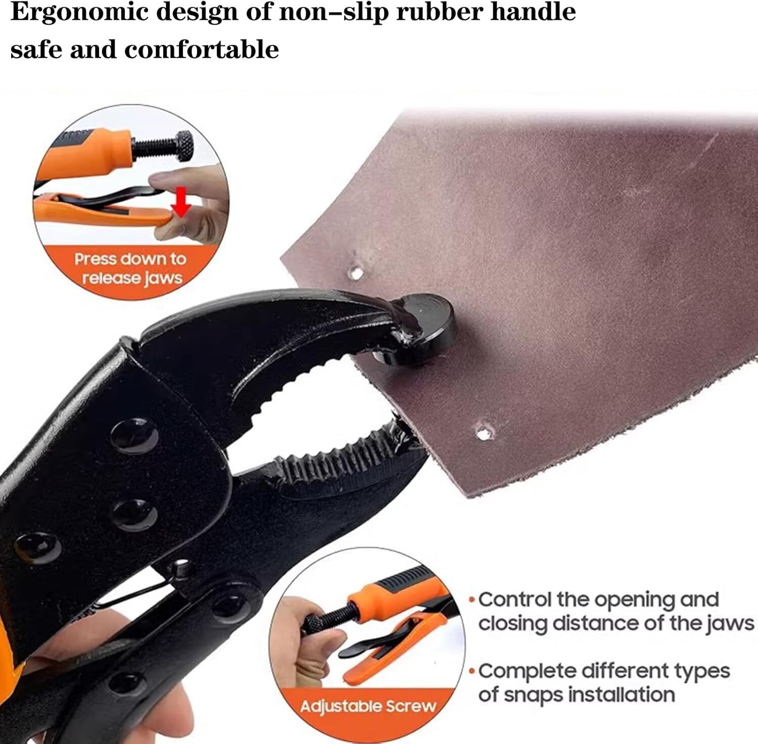 LQQBOX Snap Fasteners Tool,Adjustable Snap Setter Tool Includes 40 Sets Snap for Boat Cover Furniture Tent,15mm Metal Leather Snap Buttons Snap Kit Socket Canvas for DIY Craft,Clothing,Jeans,Wallets