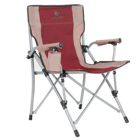 Alpha Camp Heavy Duty Folding Hard Arm Camping Chair Walmart Com