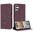 thumbnail image 2 of Wallet Case for Samsung Galaxy A16 5G,Women Flip Magnetic Folio PU Leather Protective Case Wrist Strap Card Slots Holder Purse Emboss Cute Puppy Stand Case for Samsung Galaxy A16 5G,Maroon, 2 of 9