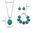thumbnail image 6 of SPRING PARK 4Pcs/Set Earrings Bracelet Necklace Jewellery Set Vintage Antique Silver Turquoise Stone Bracelet, 6 of 6