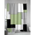 thumbnail image 5 of Abstract Art Shower Curtain, Green Black Gray Splice Waterproof Shower Curtain Set with 12 Hooks Lightweight Washable Fabric Shower Curtains for Bathroom 72x84 Inches, 5 of 6