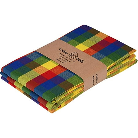 

Urban Villa Set of 3 Kitchen Towels 20×30 Inch 100% Cotton Highly Absorbent Dish Towels Ultra Soft Bar & Tea Towels with Mitered Corners Multi Color