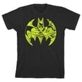 thumbnail image 6 of Batman Neon Yellow Logo and Character Boy's Black T-shirt-XL, 6 of 7