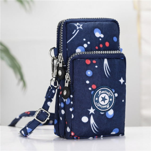 Woman‘s Cell Phone Bag with Large Capacity Wrist Strap Prints Design for Outdoor School Office Commute