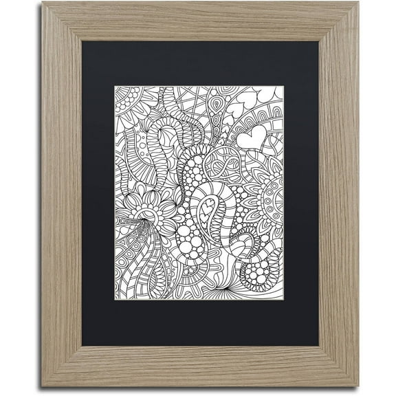 Trademark Fine Art "Mixed Coloring Book 62" Canvas Art by Kathy G. Ahrens, Black Matte, Birch Frame