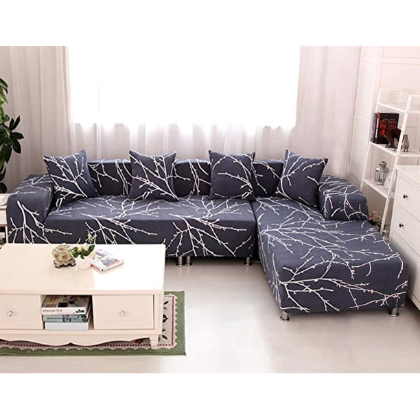 Housse De Canapé D'angle OKYUK - Forme L - Beige - Coton - Protection Canapé
