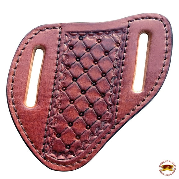 Hilason Western Hand Tooled Angled Knife Scabbard Sheath Cover Genuine Leather Large