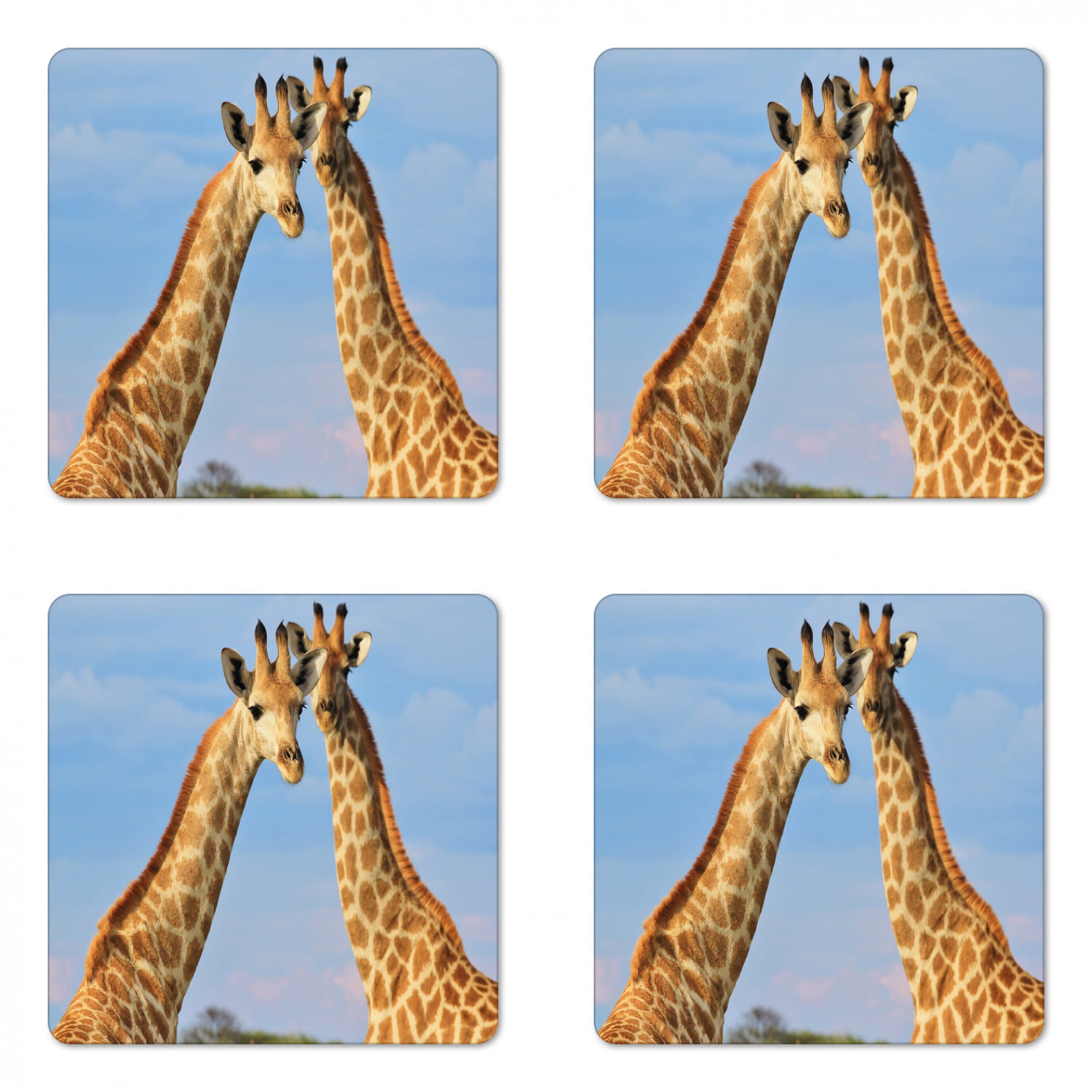 Balancing Giraffe Set of 4 Coasters 