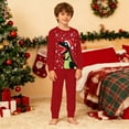 thumbnail image 7 of SonxaHe Little Boy Girl Christmas Outfits Animal Print Long Sleeve Top Pants Kids Loungewear Home Wear Holiday Outfits Red,Sized 5-6, 7 of 7