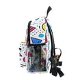 thumbnail image 4 of FORMRS School Backpack with Front Zippered Pocket 12" Student Travel Daypack, Red Retro Pattern, 4 of 6