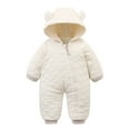 thumbnail image 2 of NIEWTR Baby Romper Jumpsuit Long Sleeve Thick Warm Climbing jumpsuit Outfit Fall Winter Onesie Outwear (C,Beige), 2 of 9