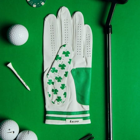 Feelin' Lucky Green Shamrocks Golf Glove | Premium Cabretta Leather & Supportive Palm Pad
