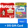 [$15 Savings] Similac Pro-Advance Value-Size Infant Formula and Huggies Little Snugglers Size 2 Diapers with Free $15 Walmart eGift Card