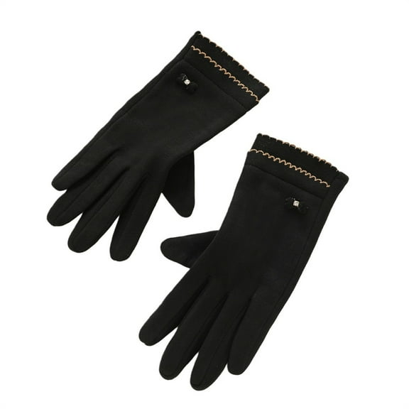 KLOY2K Winter Gloves for Women, Warm Fleece Lined with Touchscreen Design for Easy Phone Access in Chilly Weather,Black,One Size