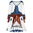 thumbnail image 3 of 4th of July Independence Day Long Sleeve Dresses For Women Vintage Elegant Party Dress Oversized V-neck Dress S-8XL, 3 of 7