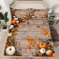 thumbnail image 2 of YST Draps de Récolte de l'Action de Grâce Simple, Ensemble de Draps Citrouille d'Automne pour Enfants Ados Adultes, Ensemble de Draps de Lit Porte de Grange Rustique de Ferme Feuilles d'Érable d'Automne Drap-Housse avec 1 Taie d'Oreiller, 2 of 6