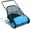 Light Blue, variant on Push Lawn Sweeper 21-Inch Manual, Leaf Sweeper for Yard & Lawn with 3.5 Cu. Ft. Hopper Bag, Height-Adjustable Brushes for Driveways & Grass, Space-Saving Foldable Design