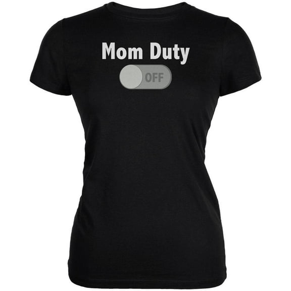 Mother's Day Mom Duty Off Juniors Soft T Shirt Black 2XL