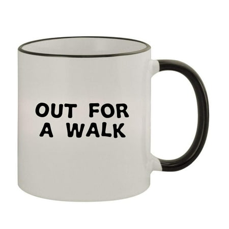 

Out For A Walk - 11oz Colored Rim and Handle Coffee Mug Black