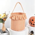 thumbnail image 2 of Mifelio Halloween Treat Bag, Trick or Treat Candy Bag, Fabric Plaid Candy Bucket Bag with Handle, Reusable Halloween Tote Bag for Kids, Party Favors, Candy Collection and Holiday Gifts, 2 of 5