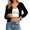 Black, variant on Womens Slim Fit Solid Floral Print Long Sleeve Baseball Cardigan With Collarless Design Gentle Fawn Sweater, Size S