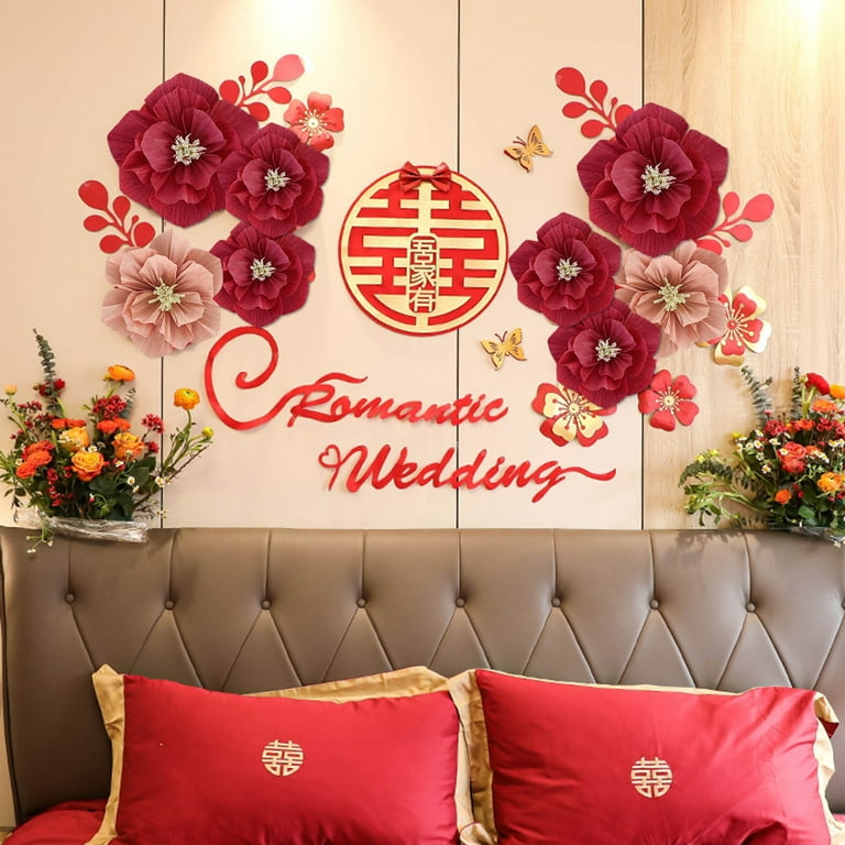 Handmade Crepe Paper Flower Wall Art Decoration For Home - Temu