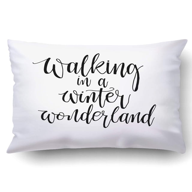 Funda de almohada ABPHQTO Navidad Caminando en Un País de Las Maravillas de Invierno Caligrafía de Pincel moderno 50x75 cm