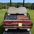 thumbnail image 2 of Yuyamidu Retro American Flag Golf Cart Seat Covers with Front Pockets Patriotic Golf Cart Seat Towel Blanket Keeps Seat Comfortable and Clean, Club Car Accessories for More 2 Seat Golf Carts, 2 of 8