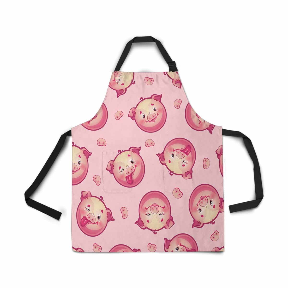 ASHLEIGH Adjustable Bib Apron for Women Men Girls Chef with Pockets Funny Pig Novelty Kitchen Apron for Cooking Baking Gardening Pet Grooming Cleaning